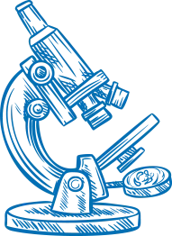 pictogramme de microscope bleu